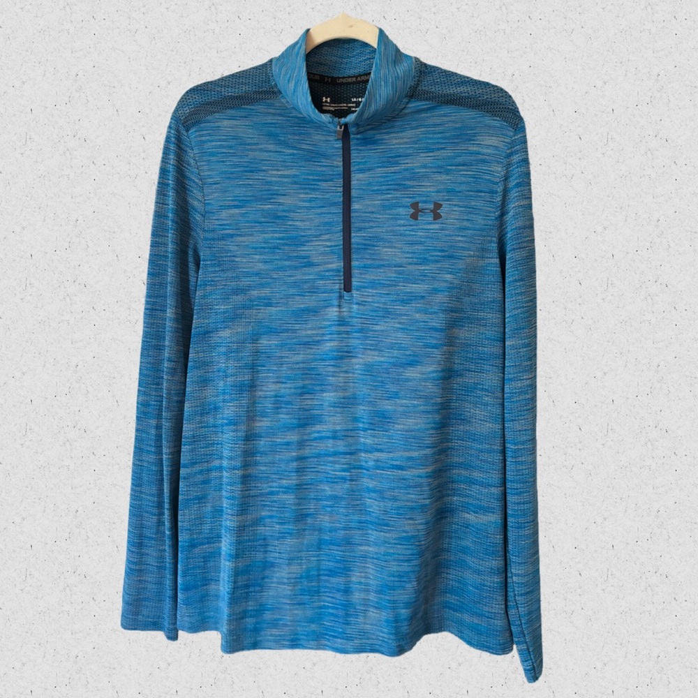 Men's under armour blue q-zip shirt size L